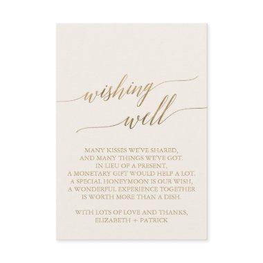 Elegant Gold Calligraphy | Ivory Wishing Well Enclosure Invitations