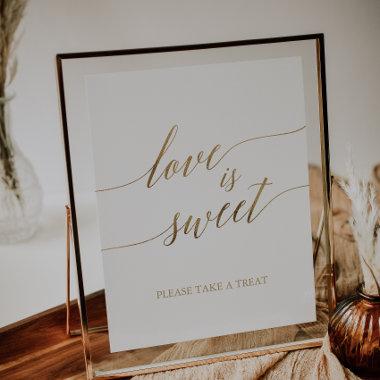 Elegant Gold Calligraphy Love is Sweet Sign