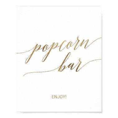 Elegant Gold Calligraphy Popcorn Bar Sign