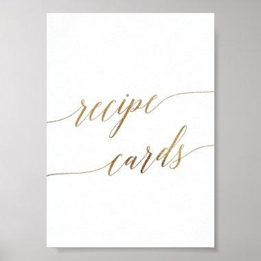 Elegant Gold Calligraphy Recipe Invitations Sign