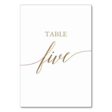 Elegant Gold Calligraphy Table Five Table Number