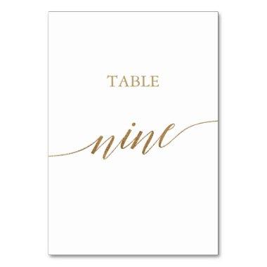 Elegant Gold Calligraphy Table Nine Table Number