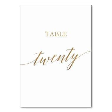 Elegant Gold Calligraphy Table Number Twenty