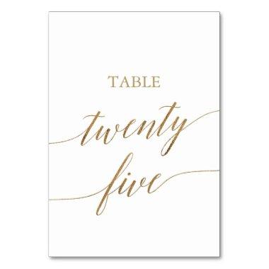 Elegant Gold Calligraphy Table Number Twenty Five