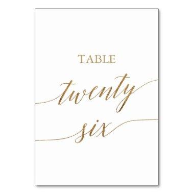 Elegant Gold Calligraphy Table Number Twenty Six