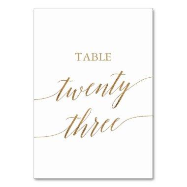 Elegant Gold Calligraphy Table Number Twenty Three