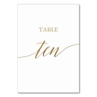 Elegant Gold Calligraphy Table Ten Table Number