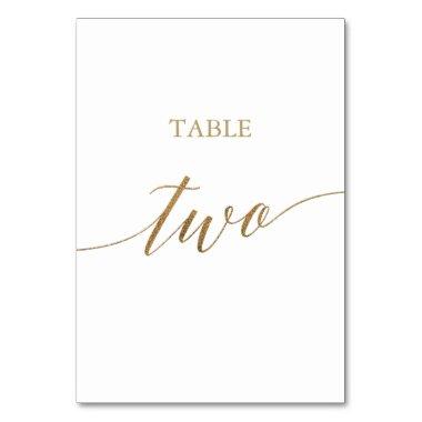 Elegant Gold Calligraphy Table Two Table Number