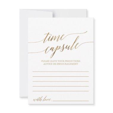 Elegant Gold Calligraphy Time Capsule Invitations