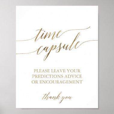 Elegant Gold Calligraphy Time Capsule Sign