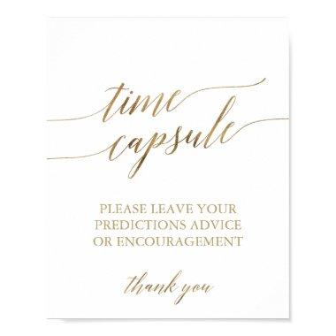 Elegant Gold Calligraphy Time Capsule Sign