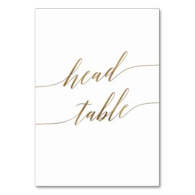 Elegant Gold Calligraphy Wedding Head Table Number