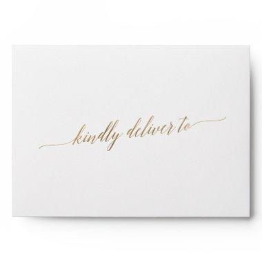Elegant Gold Calligraphy Wedding Invitations Envelope