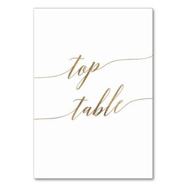 Elegant Gold Calligraphy Wedding Top Table Number