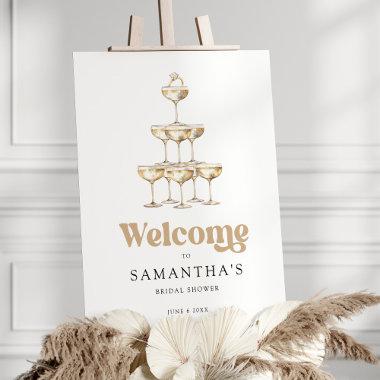 Elegant Gold Champagne Retro Bridal Shower Welcome Foam Board