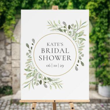 Elegant Gold Circle Greenery Bridal Shower Foam Board