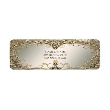 Elegant Gold Decorative Return Address Label