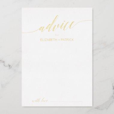 Elegant Gold Foil Calligraphy Wedding Advice Foil Invitations