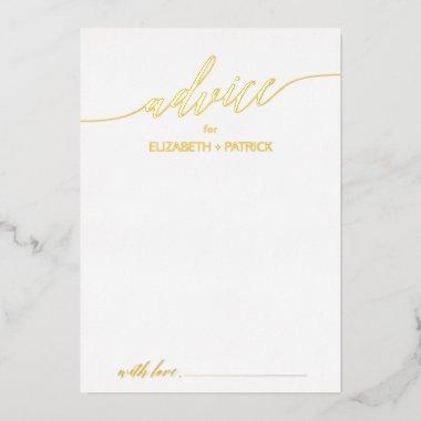 Elegant Gold Foil Calligraphy Wedding Advice Foil