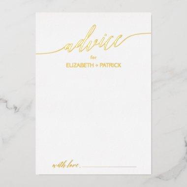 Elegant Gold Foil Calligraphy Wedding Advice Foil Invitations