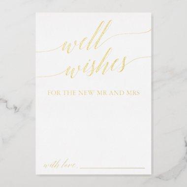Elegant Gold Foil Calligraphy Well Wishes Invitations