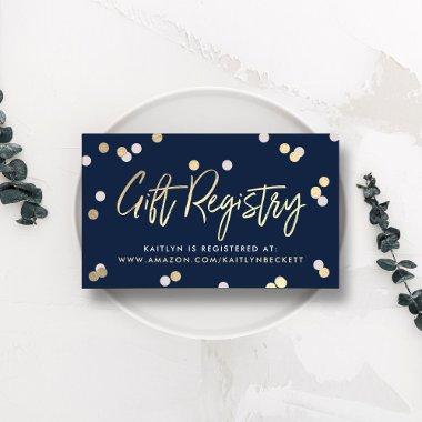 Elegant Gold Foil Gift Registry Wedding Enclosure