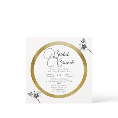 Elegant Gold Frame Roses Christmas Bridal Brunch