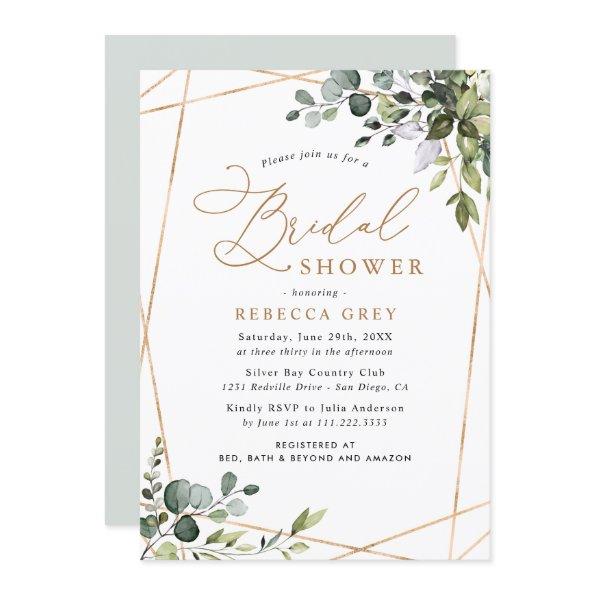 Elegant Gold Geometric Greenery