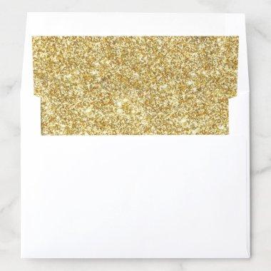 Elegant Gold Glitter Effect Envelope Liner