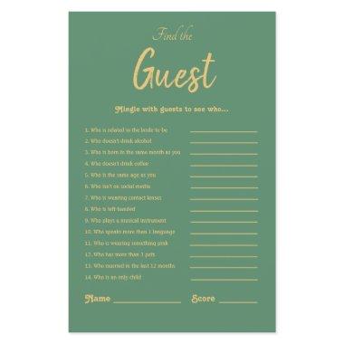 Elegant Gold Green Tropical Bridal Shower Game