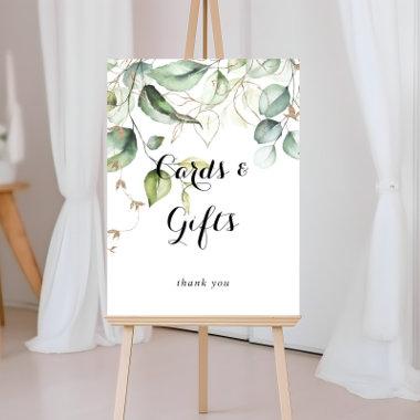 Elegant Gold Greenery Invitations and Gifts Sign