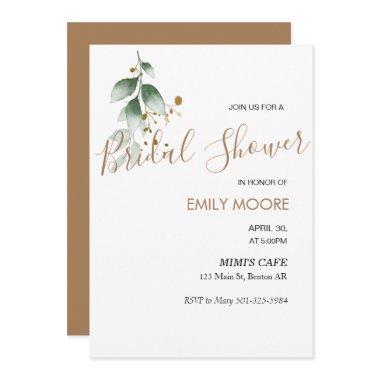 Elegant gold greenery modern bridal