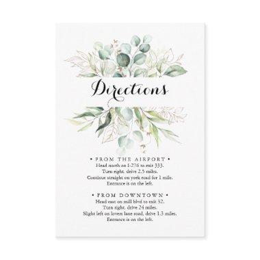 Elegant Gold Greenery Wedding Directions Enclosure