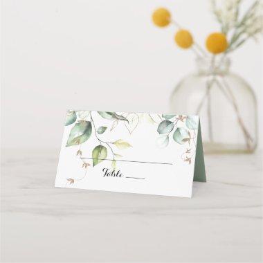 Elegant Gold Greenery Wedding Place Invitations