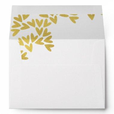 Elegant Gold Hearts | Wedding Envelope