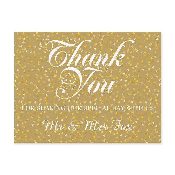 Elegant Gold Love Hearts Confetti Thank You Post