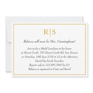 Elegant Gold Monogram Bridal Luncheon