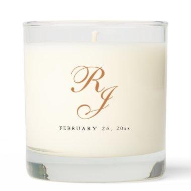 Elegant Gold Monogram Wedding Scented Candle