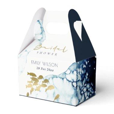 ELEGANT GOLD NAVY UNDERWATER FISH  FAVOR BOXES