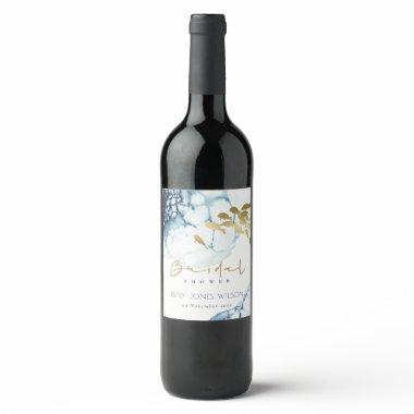 ELEGANT GOLD NAVY UNDERWATER FISH  WINE LABEL