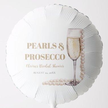 Elegant Gold Pearls and Prosecco  Balloon