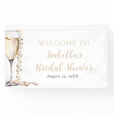 Elegant Gold Pearls and Prosecco  Banner