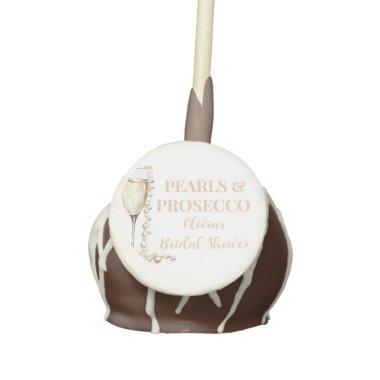 Elegant Gold Pearls and Prosecco Bridal Shower Cake Pops
