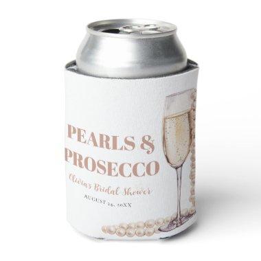 Elegant Gold Pearls and Prosecco  Can Cooler