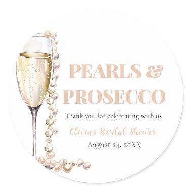 Elegant Gold Pearls and Prosecco  Classic Round Sticker