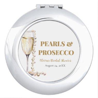 Elegant Gold Pearls and Prosecco  Compact Mirror