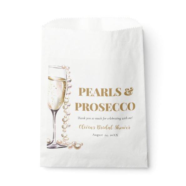 Elegant Gold Pearls and Prosecco  Favor Bag