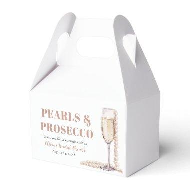 Elegant Gold Pearls and Prosecco Bridal Shower Favor Boxes