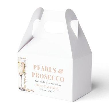 Elegant Gold Pearls and Prosecco Bridal Shower Favor Boxes