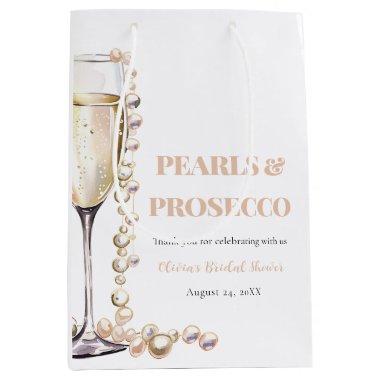 Elegant Gold Pearls and Prosecco  Medium Gift Bag